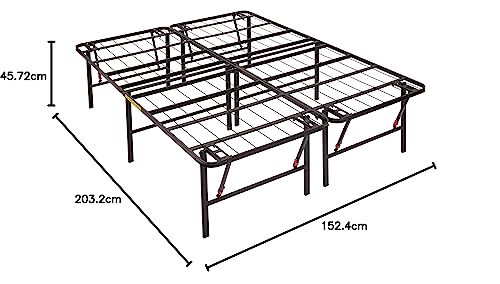 Amazon Basics Foldable Metal Bed Frame with Storage, Full Size, Black A770