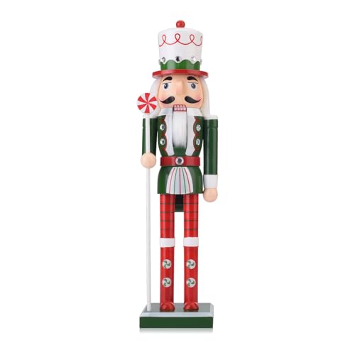 Wooden Christmas Soldier Nutcracker Decorations 15 Inch Green P2656