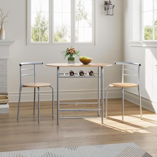 Yaheetech 3-Piece Dining Table Set with 2 Chairs, White X5971