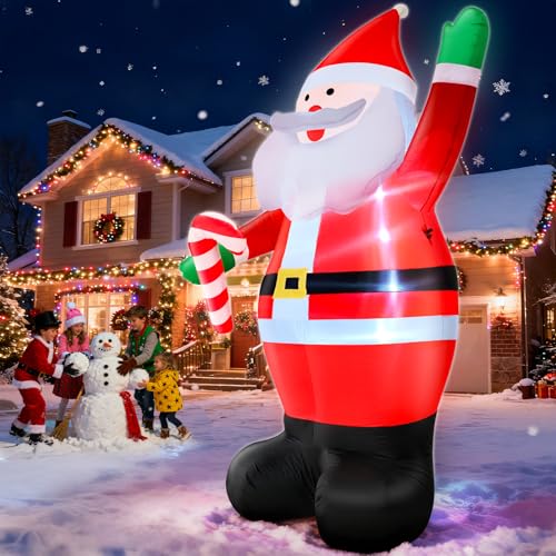Giant Christmas Inflatables Santa Claus Outdoor Decorations with LED Lights W900
