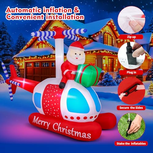 14 FT Christmas Inflatables Santa Claus Outdoor Decoration with LED Lights T4407