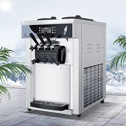 Commercial Ice Cream Maker 1800W 3 Flavors Soft Serve Machine 25L/H R21945