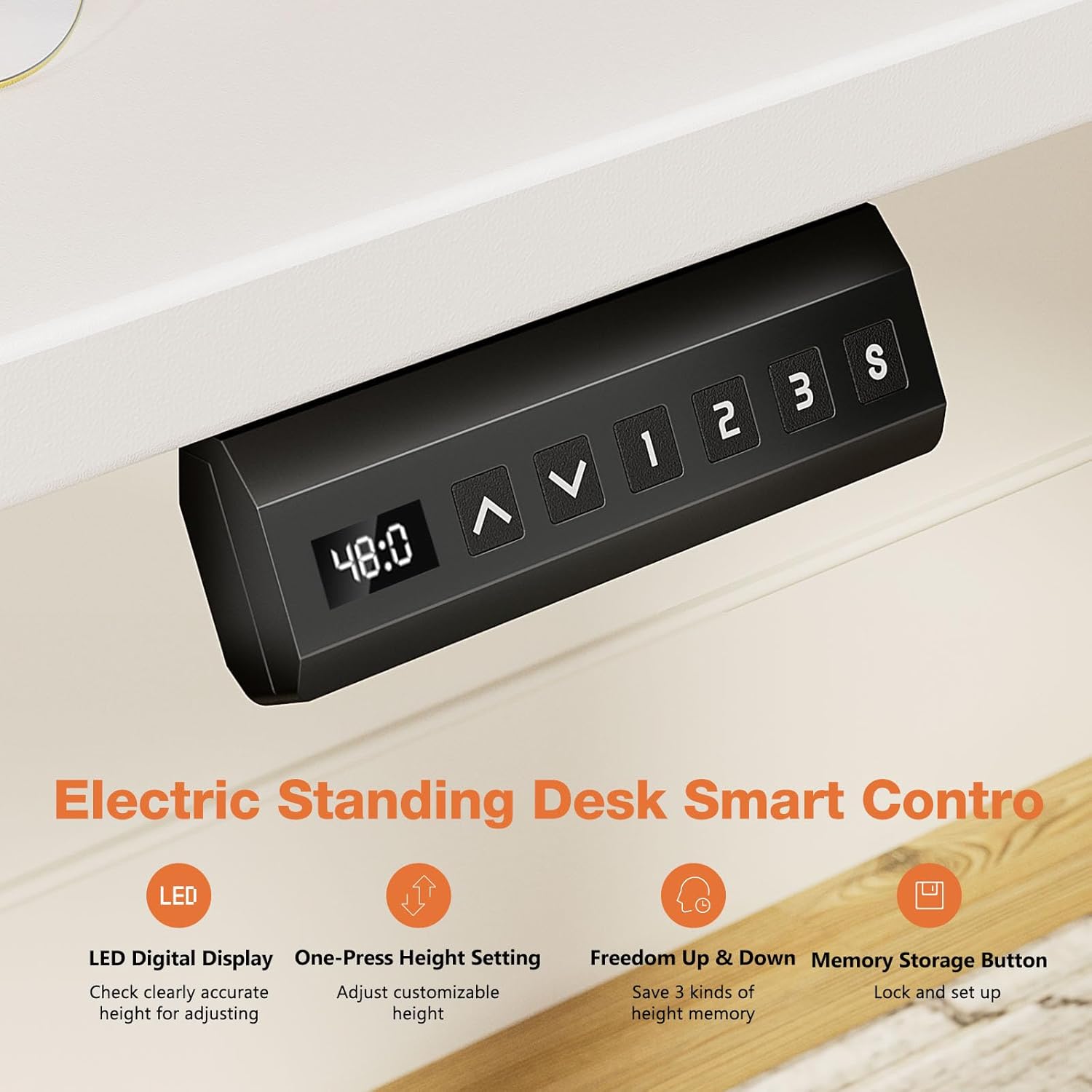 Sweetcrispy Electric Adjustable Height Standing Desk 48 x 24 inch with Splice Board L178
