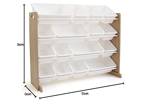 Humble Crew Supersized Toy Storage Organizer with 16 Removable Bins, Grey/White D772791