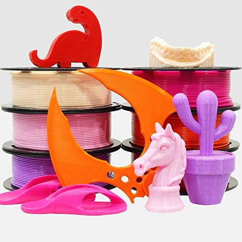 MIKA3D Bicolor Silk PLA 3D Printer Filament Bundle, 1.75mm, 6 Spools V5573
