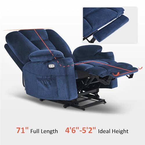 MCombo Small Power Lift Recliner Chair with Massage and Heat, Brown N356790