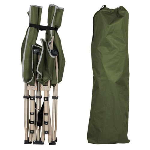 Yaheetech Folding Camping Cot, Portable Military Canvas Sleeping Bed with Carry Bag B4383