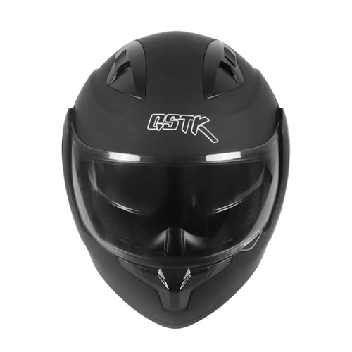 SPARK DOT Modular Flip-Up Dual Visor Motorcycle Helmet (Bright Black, Small) W8778