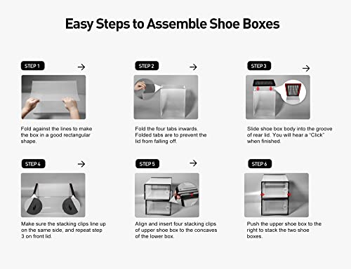 Kuject X-Large Clear Plastic Stackable Shoe Storage Boxes, 12 Pack, Blue Y142131