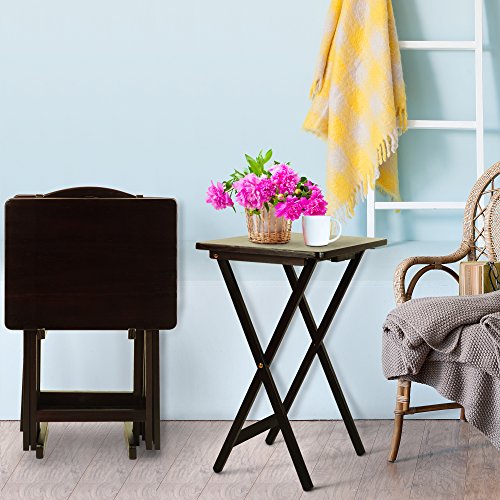 Casual Home 5 Piece Tray Table Set, Espresso U4669
