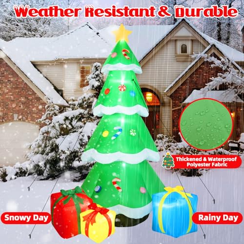 B&D 12FT Giant Christmas Inflatables Snowman Outdoor Decorations with Rotating LED Lights B36000