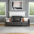 Abbyson Living Mid-Century Modern Premium Top Grain Leather Sofa, Camel