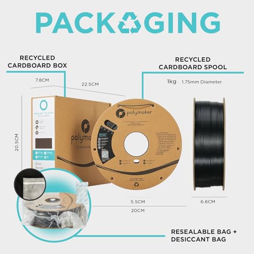 Polymaker PolyLite ABS Filament 1.75mm Black, 1kg F638424