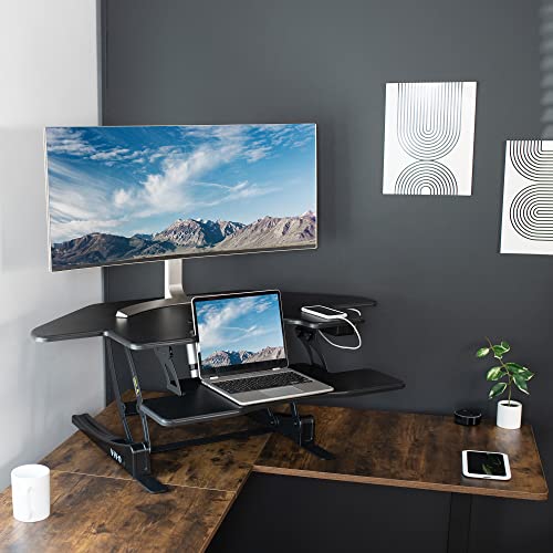 VIVO VE Series 43 inch Electric Height Adjustable Standing Desk Converter, Black Y899383