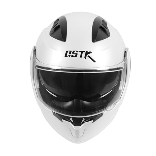 SPARK DOT Modular Flip-Up Dual Visor Motorcycle Helmet (Bright Black, Small) W8778