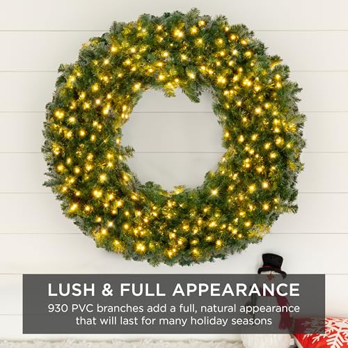 Best Choice Products 60in Pre-Lit Fir Christmas Wreath with 300 LED Lights E577048