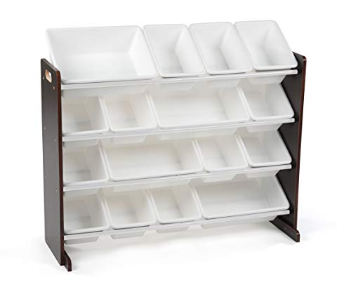 Humble Crew Supersized Toy Storage Organizer with 16 Removable Bins, Grey/White D772791