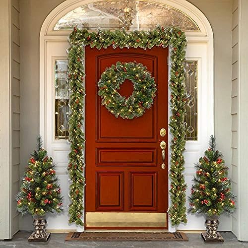 National Tree Company 30 in Pre-Lit Crestwood Spruce Artificial Christmas Wreath with Clear Lights G9281