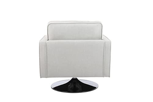 HomVent Swivel Accent Chair, Teddy Fabric Club Chair with Metal Base G3935