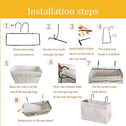 Bedside Caddy Hanging Storage Organizer for Bunk and Hospital Beds, Grey Q16610