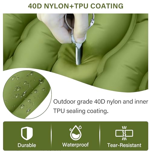Yuzonc Ultralight Camping Sleeping Pad with Built-in Pillow and Foot Pump H28268