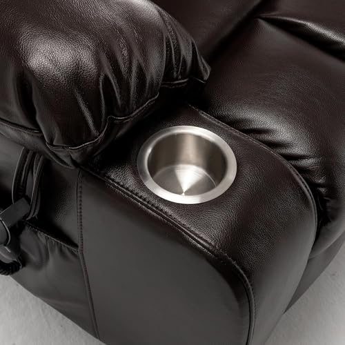 Lift Chair Recliner with Massage and Heat, Heavy Duty for Seniors, Brown V12888