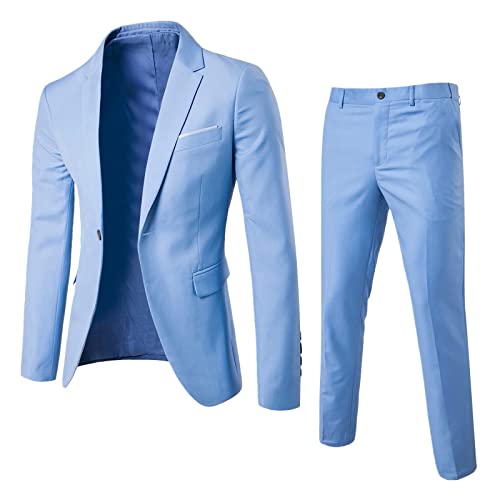 Men’s Blazer Set 2024 Winter Slim 2 Piece Suit Set Plus Size Business Suit Jacket and Dress Pants Sets for Wedding Party