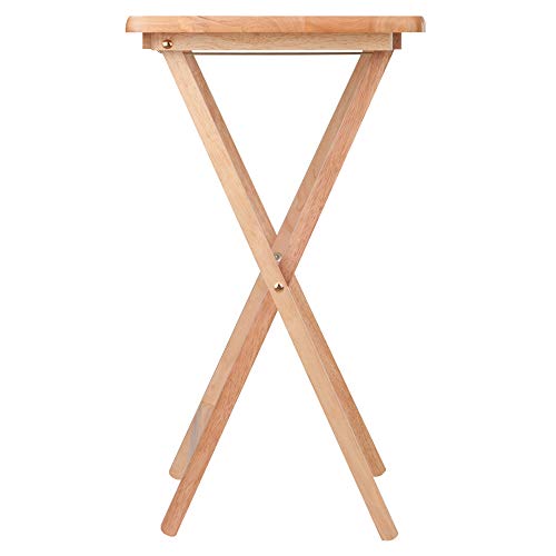 Winsome Alex Set of 2 Foldable Snack Tables, 26", Natural E793329