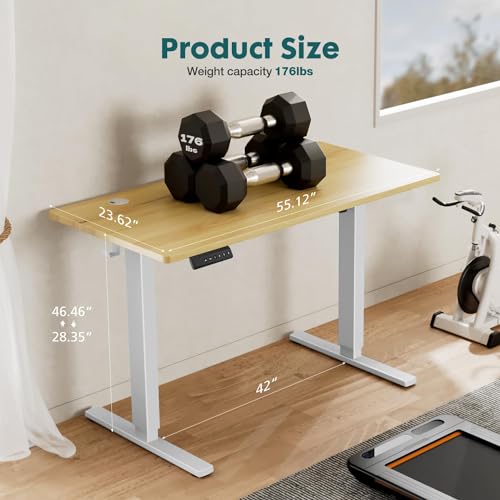 Adjustable Height Electric Standing Desk 55x24 Inch Black W5266