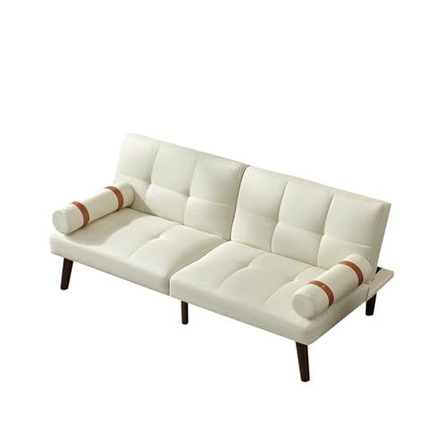 Linen Convertible Sofa Bed Futon with Adjustable Backrests E594
