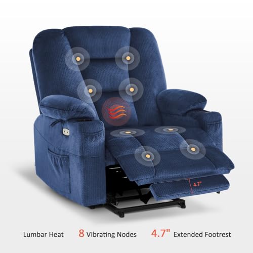 MCombo Small Power Lift Recliner Chair with Massage and Heat, Brown N356790