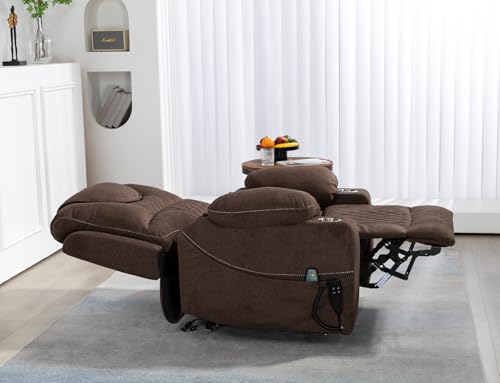 Lift Chair Recliner with Massage and Heat, Heavy Duty for Seniors, Brown V12888