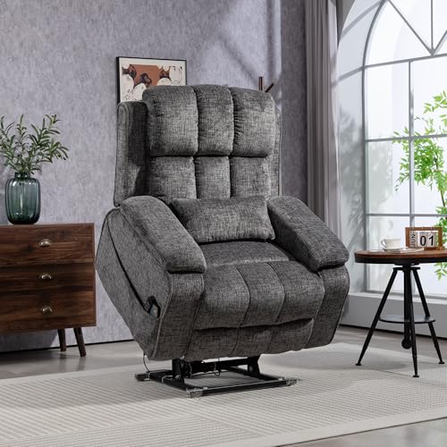 Lift Chair Recliner with Massage and Heat, Heavy Duty for Seniors, Brown V12888