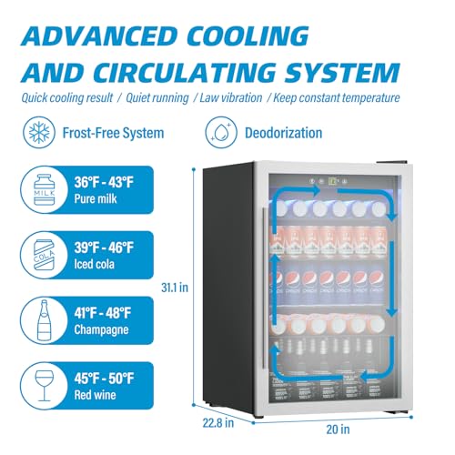 Compact Freestanding Beverage Refrigerator and Skincare Fridge, 0.9 Cu Ft Mini Fridge N768451