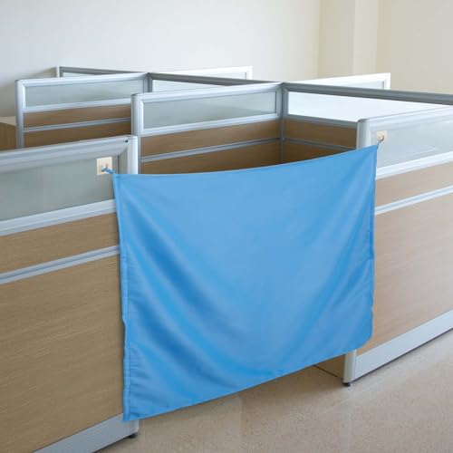 Pinkunn 40 x 48 Inch Office Cubicle Curtain with Self Adhesive Hooks, Black P925
