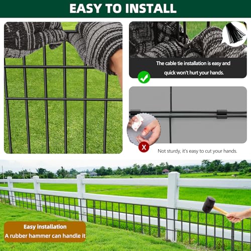 Animal Barrier Fence 42.5ft x 13in, 30 Panels No Dig Garden Fence for Dog Rabbit W8104