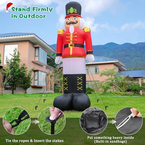 10 FT Christmas Inflatables Snowman Outdoor Yard Decorations with LED Lights C52642