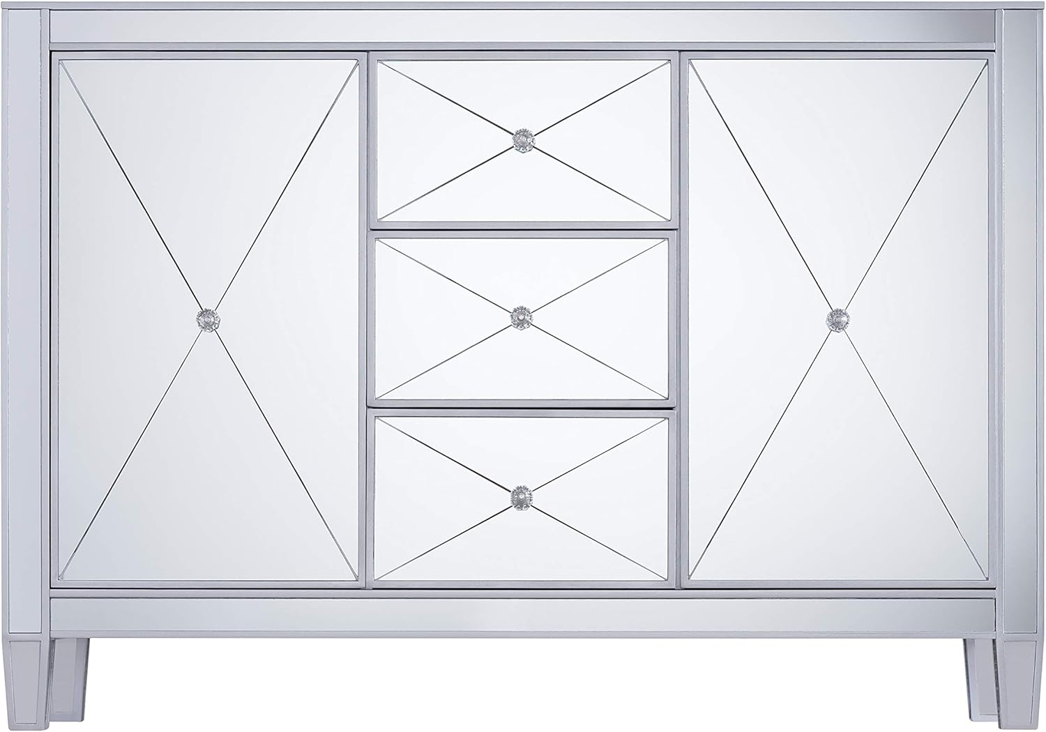 SEI Furniture Mirage Mirrored 3 Drawer Cabinet P358095