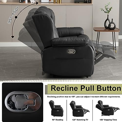 59" Manual Reclining Loveseat with Side Pockets, Wall Hugger, Brown T980023
