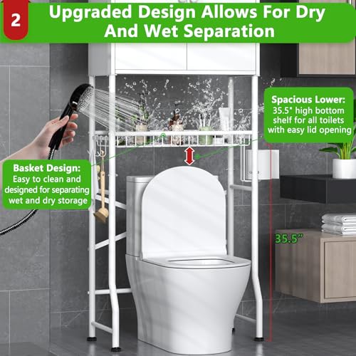 Over The Toilet Storage Cabinet 2-Door White J232223