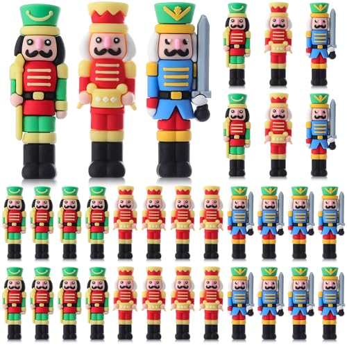 Chunful 60 Pcs Mini Christmas Nutcracker Soldier Figurines for Tree Tabletop Decor L8324