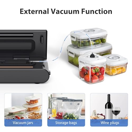 KOIOS Vacuum Sealer Machine with Cutter, Dry & Moist Modes, 10 Bags & Hose M9757