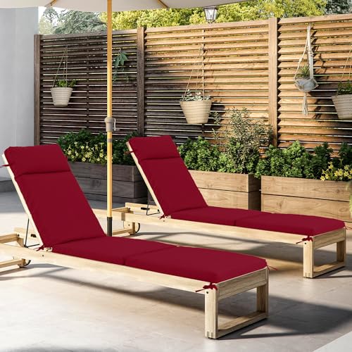 Chaise Lounge Cushion 72x21x3 Inch Set of 2 Outdoor Patio Cream B783089