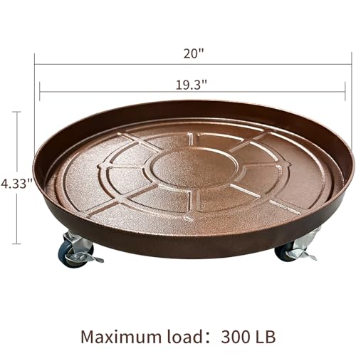 2 Pack Metal Plant Caddy with Wheels, Lockable Casters, Heavy Duty Q2424