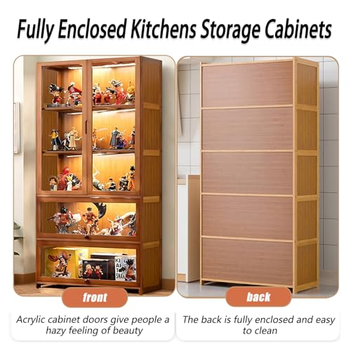5 Tier Curio Display Cabinet with Acrylic Glass Door U3200