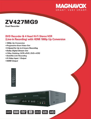 Magnavox ZV427MG9 DVD Recorder/VCR Combo with HDMI 1080p Up-Conversion K807597