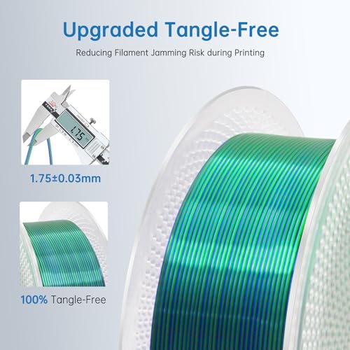 Silk PLA Filament 1.75mm Triple Colors 1kg Spool H522734