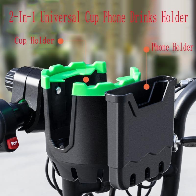 2-in-1 Universal Cup Holder with Phone Holder for Wheelchair, Walker, Bike, Stroller V70798