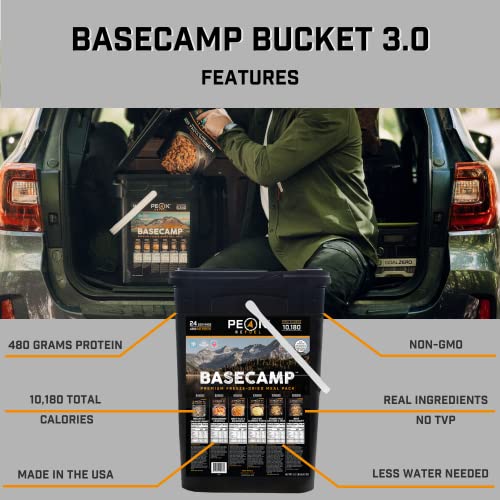 Peak Refuel Basecamp Bucket 3.0 Freeze Dried Backpacking Food, 3 Pack D611