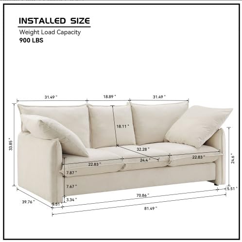 Velvet Loveseat Bed 3-in-1 Convertible Sleeper Sofa with Storage and Pillows N972